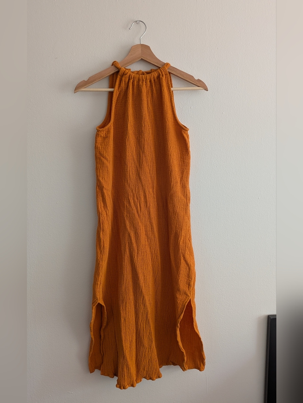 Evereve Orange Halter-Style Maxi Dress